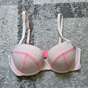 La Senza Remix Lightly Lined Balconnet Highlighter Pink Underwire Bra